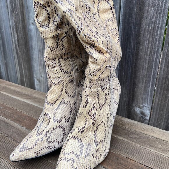 XOXO Women's Ankle High Boots, Faux Snakeskin Stilettos, Size 7 1/2M - Picture 7 of 9